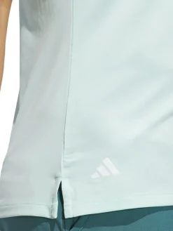 Women Adidas Womens Ultimate365 Solid Short Sleeve Polo Shirt - Semi Flash Aqua
