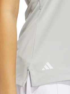 Women Adidas Womens Ultimate365 Solid Sleeveless Polo Shirt - Wonder Silver