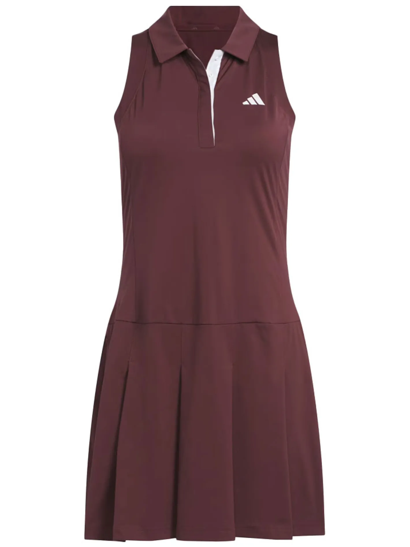 Women Adidas Womens Ultimate365 Tour Twistknit Pleated Dress - Aurora Ruby