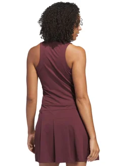 Women Adidas Womens Ultimate365 Tour Twistknit Pleated Dress - Aurora Ruby