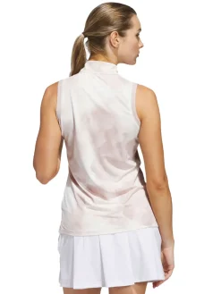 Women Adidas Womens Ultimate365 Tour Sleeveless Polo Shirt - Wonder Taupe