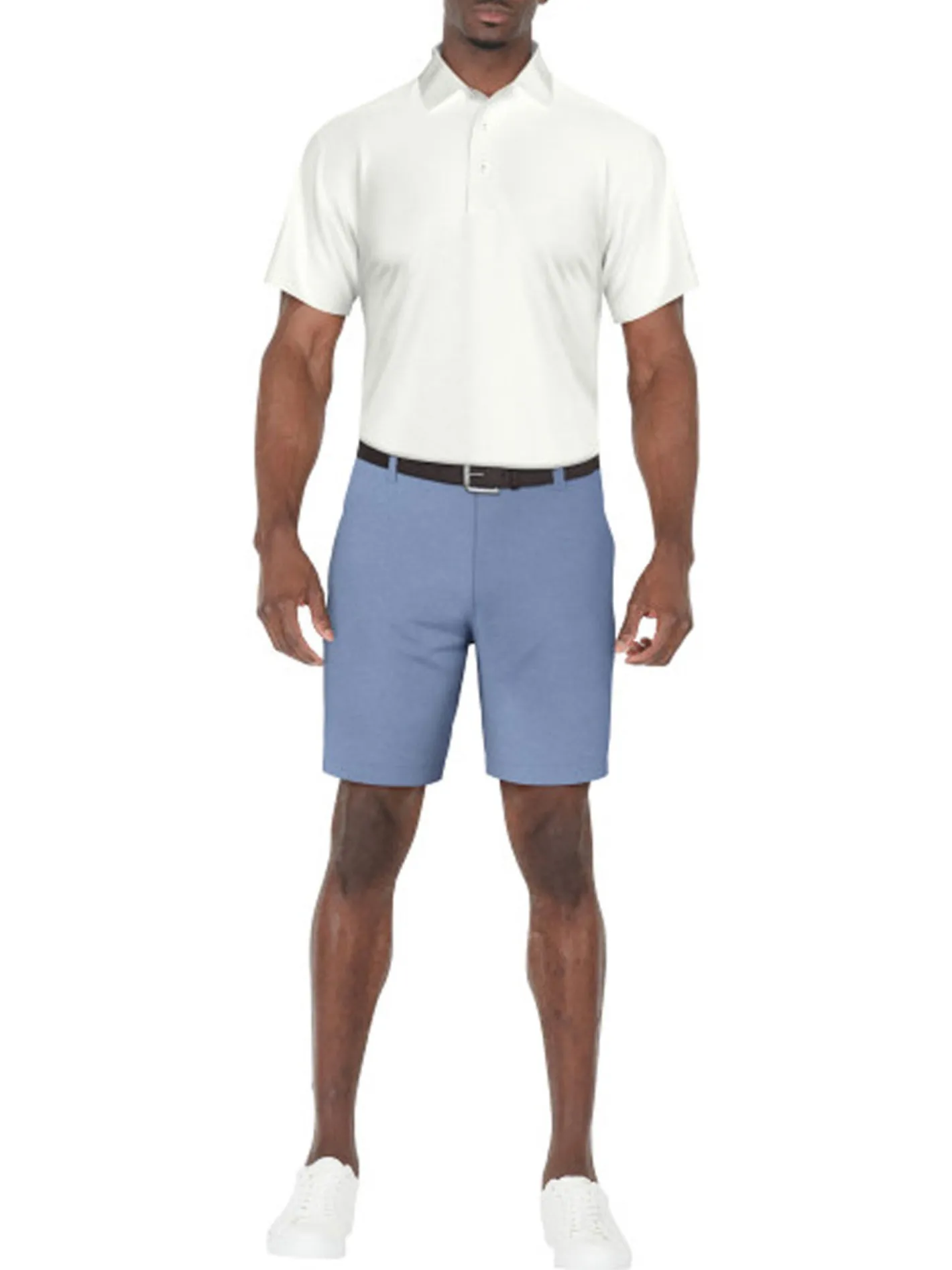 Ben Hogan Performance Flat Front 8-Inch Golf Short - Silver Lake Blue Heather