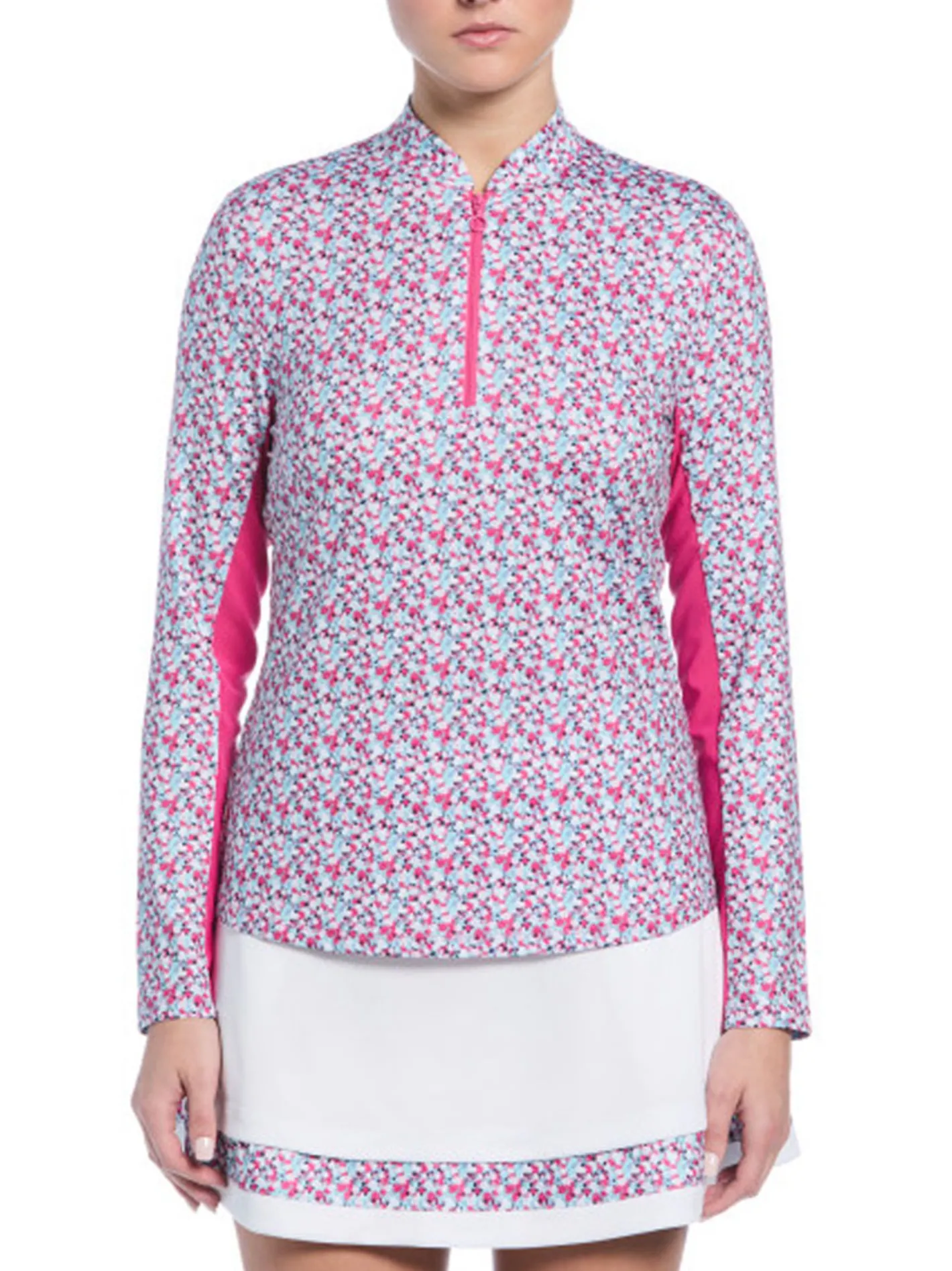 Women Ben Hogan Women's Floral Sun Protection Long Sleeve Top - Fuchsia Purple