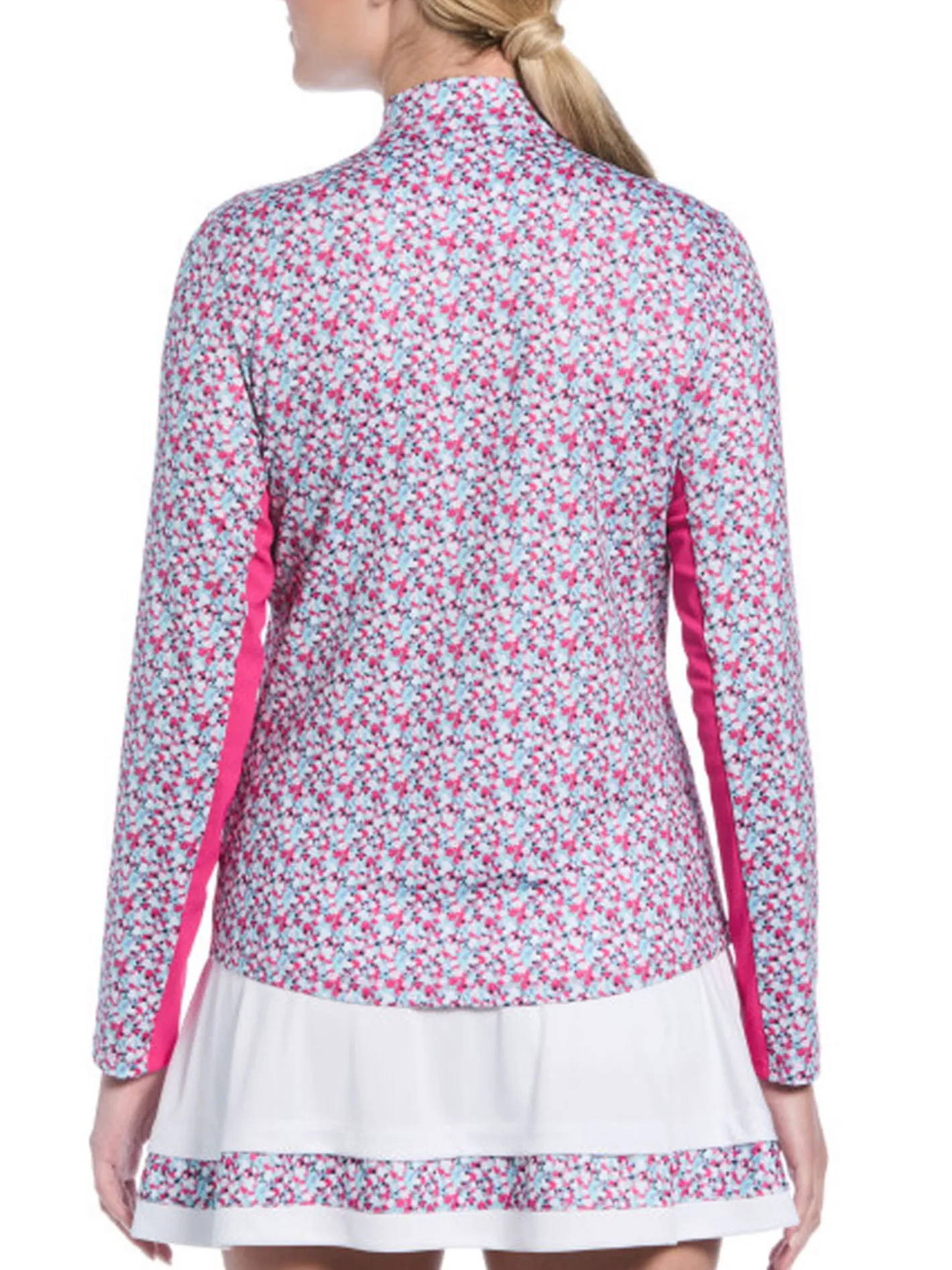 Women Ben Hogan Women's Floral Sun Protection Long Sleeve Top - Fuchsia Purple