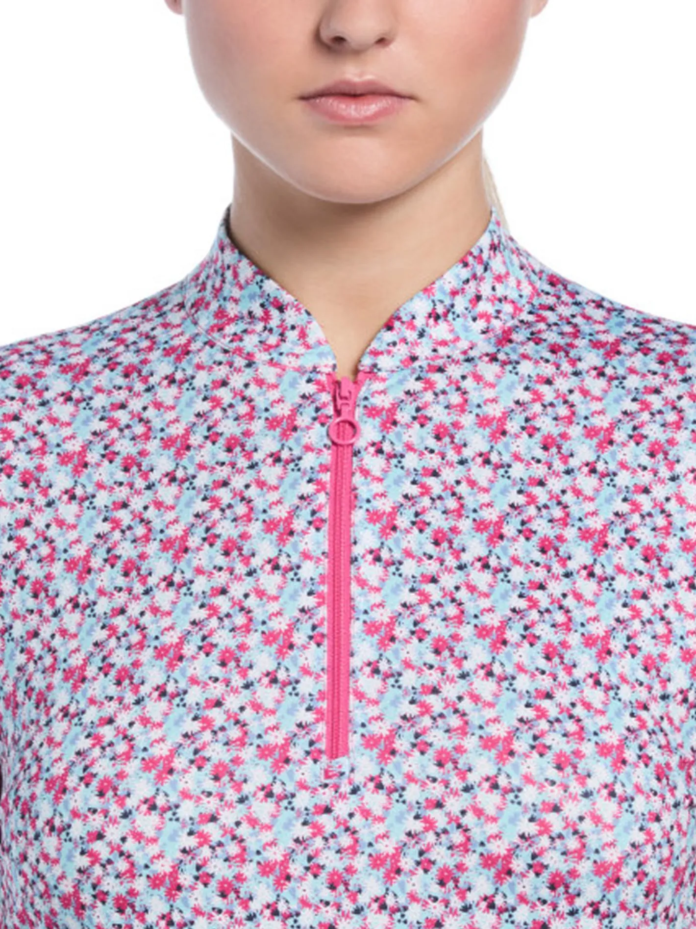Women Ben Hogan Women's Floral Sun Protection Long Sleeve Top - Fuchsia Purple