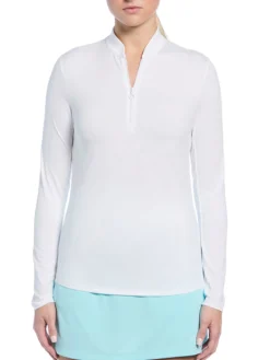 Women Ben Hogan Women's Solid Sun Protection Long Sleeve Top - Bright White