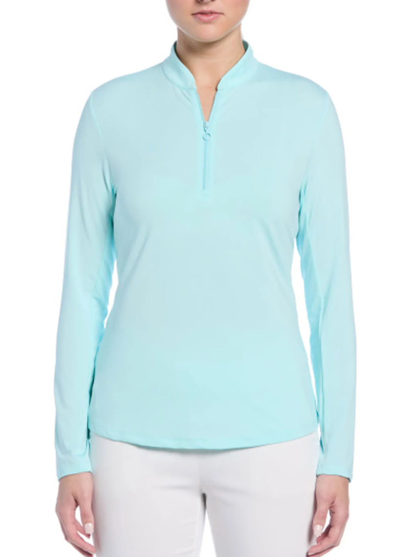 Women Ben Hogan Women's Solid Sun Protection Long Sleeve Top - Waterspout
