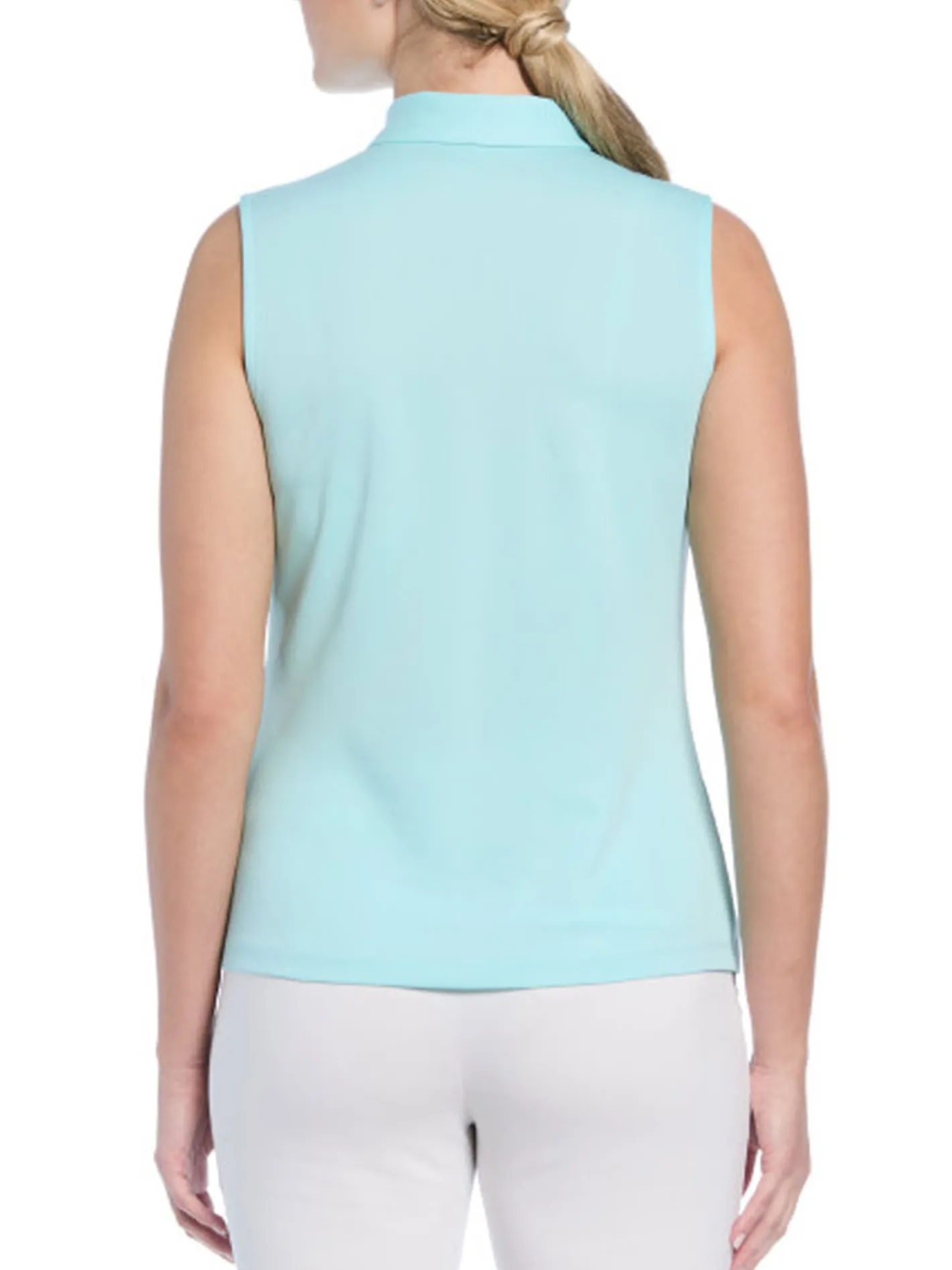 Women Ben Hogan Women's Solid Ventilation Sleeveless Polo - Waterspout