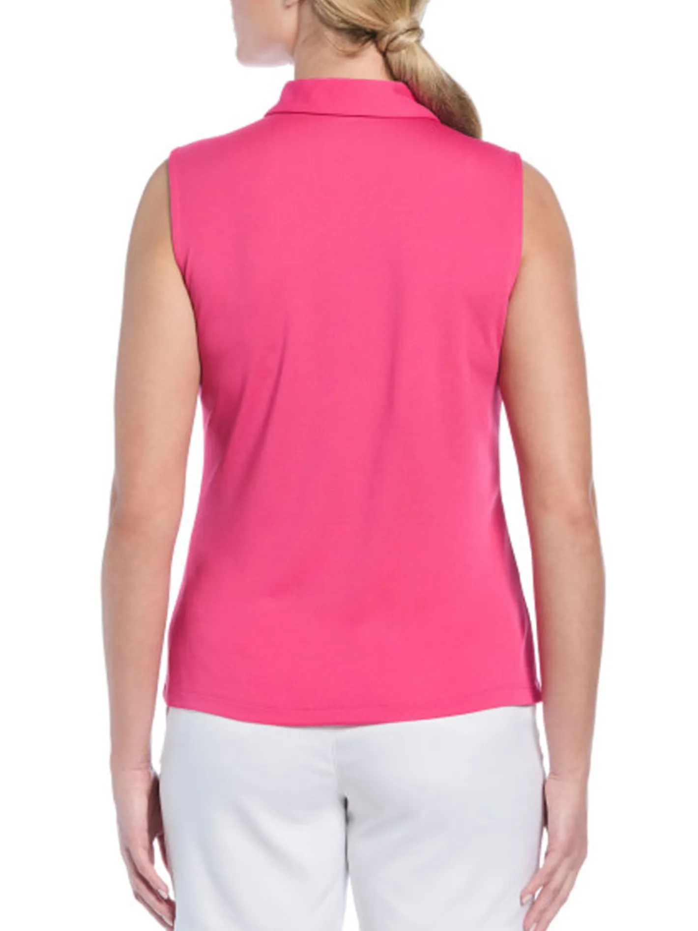 Women Ben Hogan Women's Solid Ventilation Sleeveless Polo - Fuchsia Purple