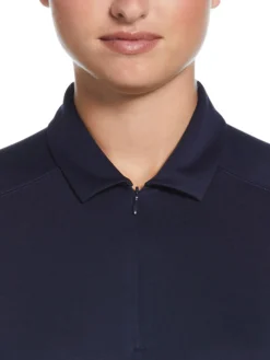 Women Ben Hogan Women's Solid Ventilation Polo - Peacoat