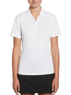 Women Ben Hogan Women's Solid Ventilation Polo - Bright White