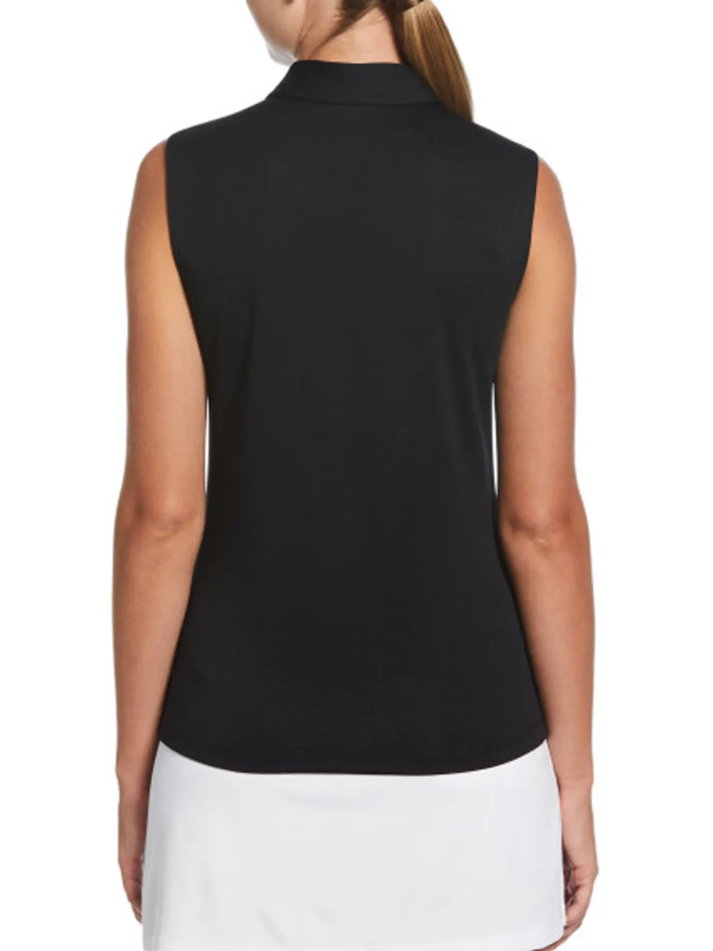 Women Ben Hogan Women's Solid Ventilation Sleeveless Polo - Caviar