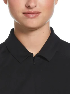 Women Ben Hogan Women's Solid Ventilation Sleeveless Polo - Caviar