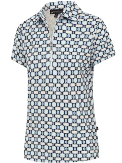 Women Birdee Sport Women's Astra Zipper Short Sleeve Top - White/Crystal