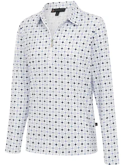 Women Birdee Sport Women's Pyramid Zipper Long Sleeve Top - White/Lilac