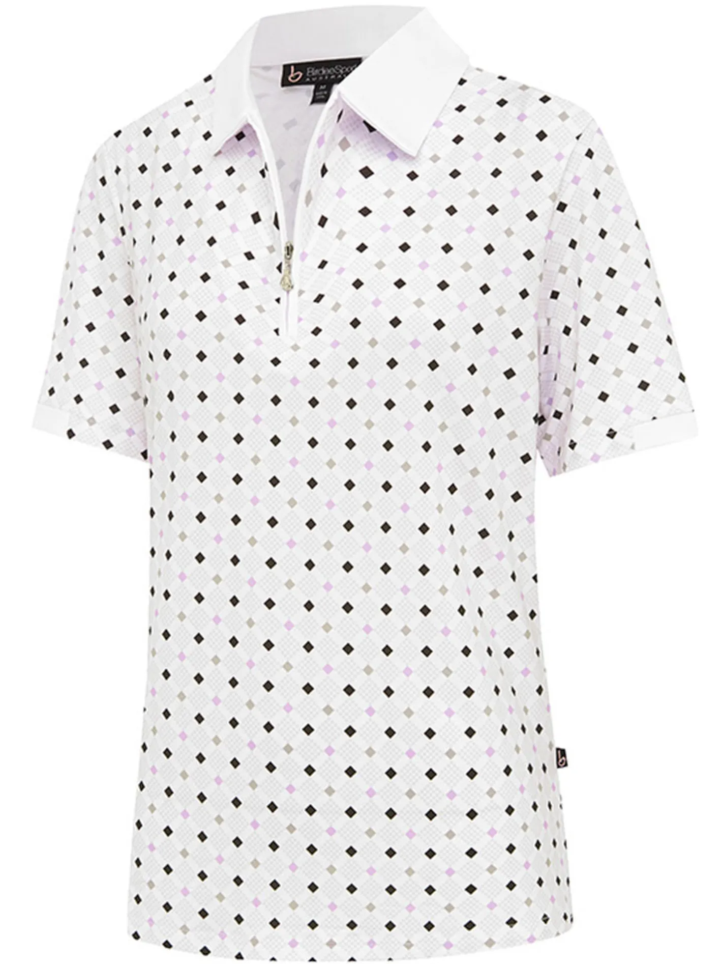 Women Birdee Sport Women's Pyramid Ambrose Short Sleeve Top - White/Lilac