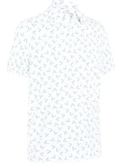 Callaway All Over Large Chev Print Polo - Bright White