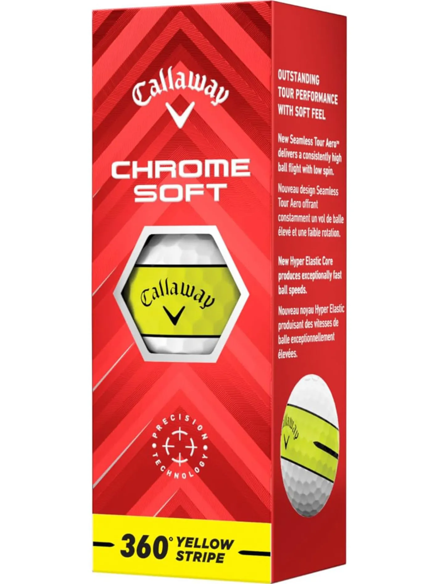 Callaway Chrome Soft 360 Yellow Stripe Golf Balls