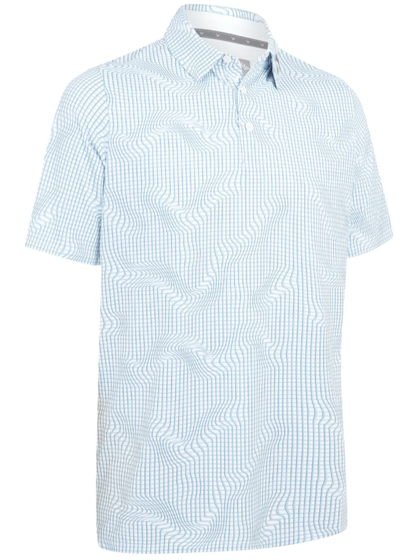 Callaway Gingham Print Polo - Bright White