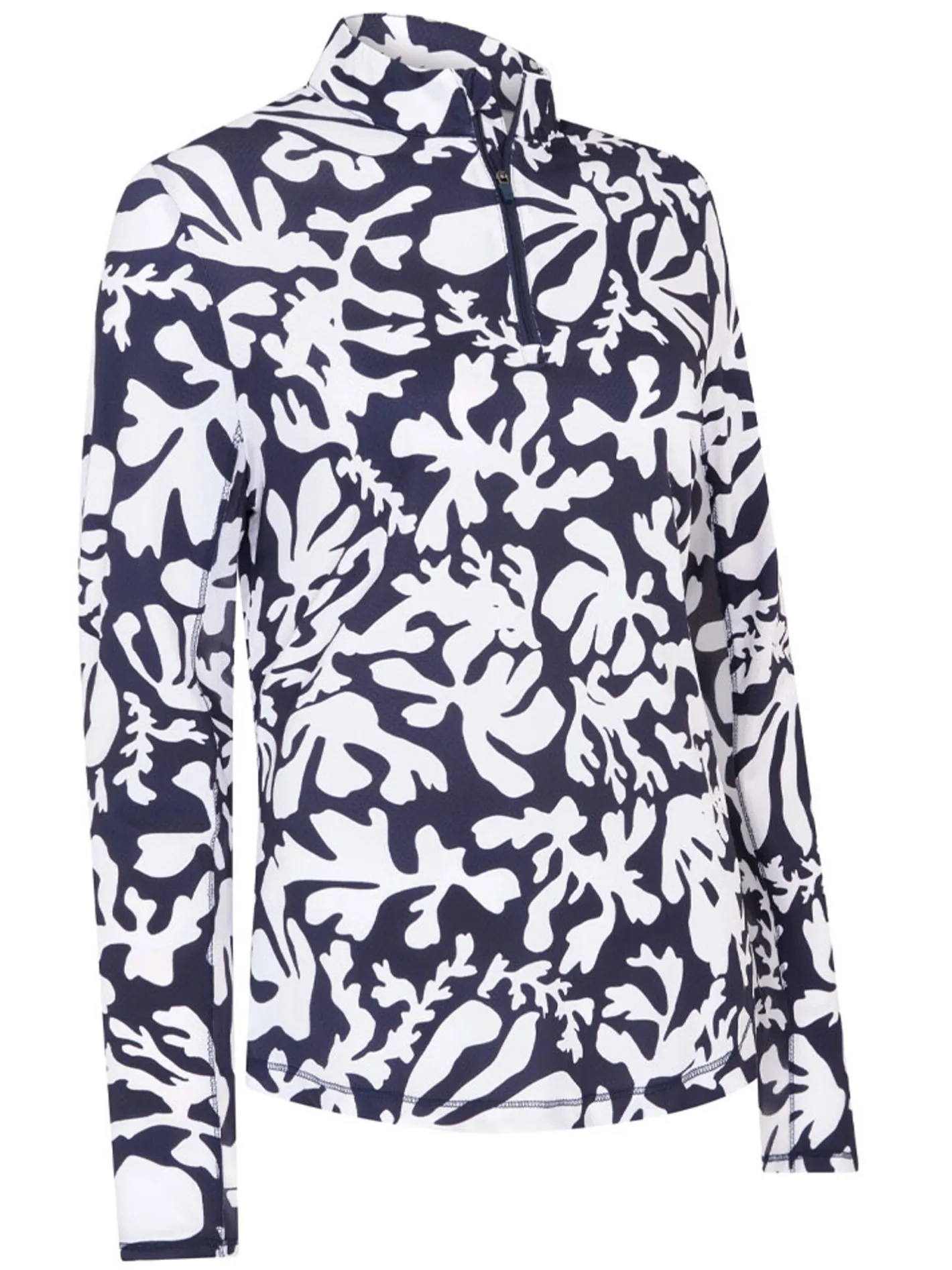 Women Callaway Women's Abstract Floral Sun Protection Top - Peacoat