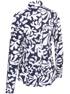 Women Callaway Women's Abstract Floral Sun Protection Top - Peacoat
