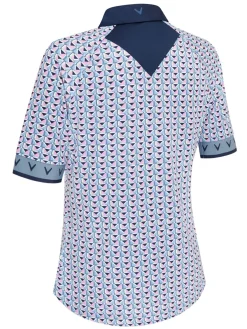 Women Callaway Women's Chev Geo Half Sleeve Polo - Flint Stone