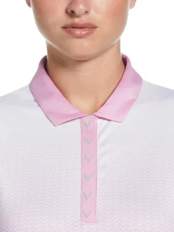 Women Callaway Women's Chev Gradient Sleeveless Polo - Brilliant White