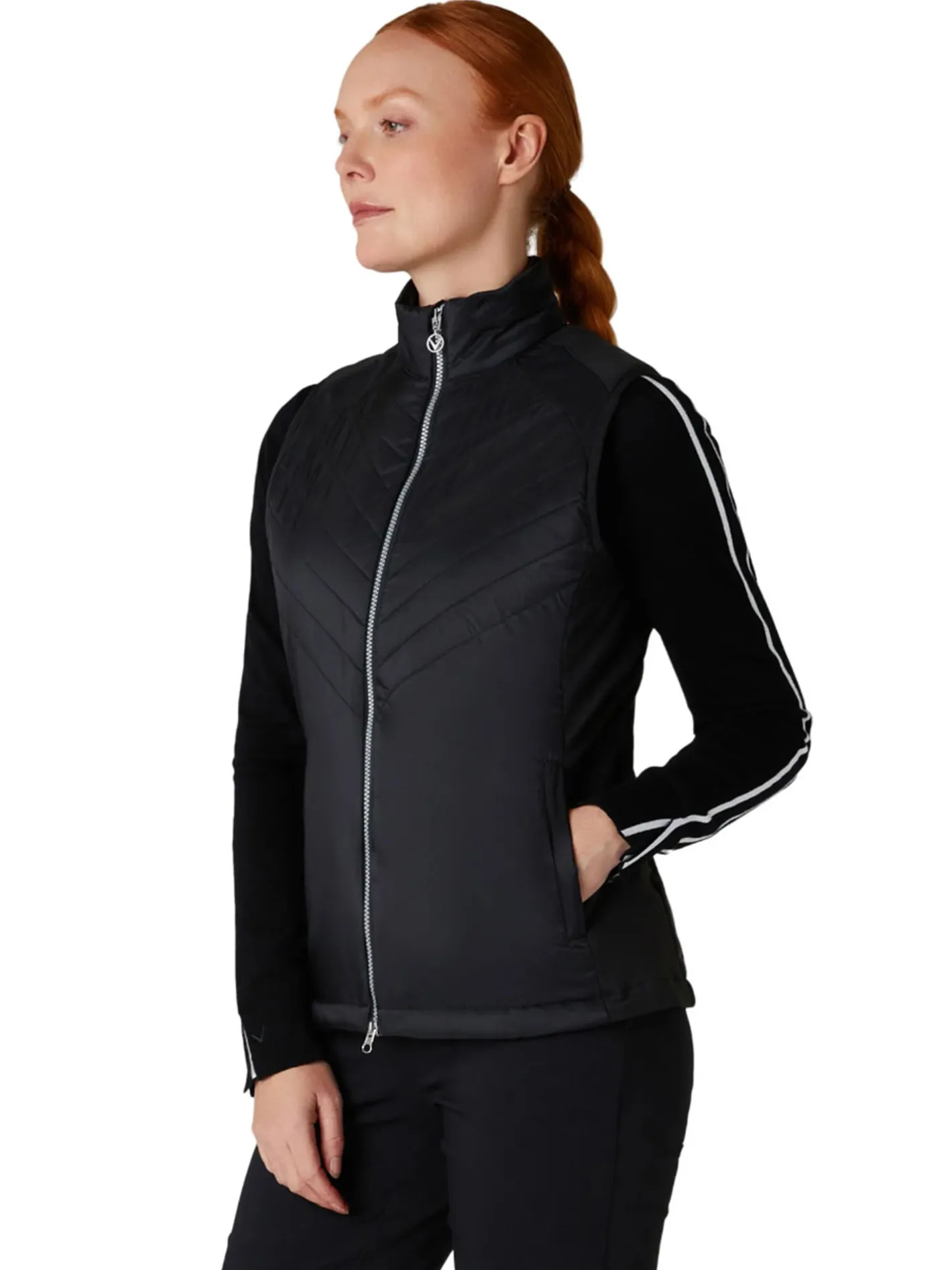 Women Callaway Women's Chev Primaloft Vest - Caviar