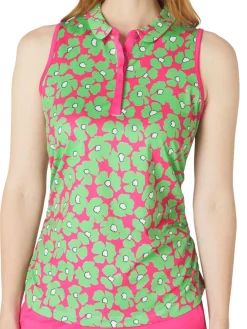 Women Callaway Women's Floral Sleeveless Polo - Cheeky Pink