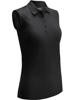 Women Callaway Women's Sleeveless Knit Polo - Caviar
