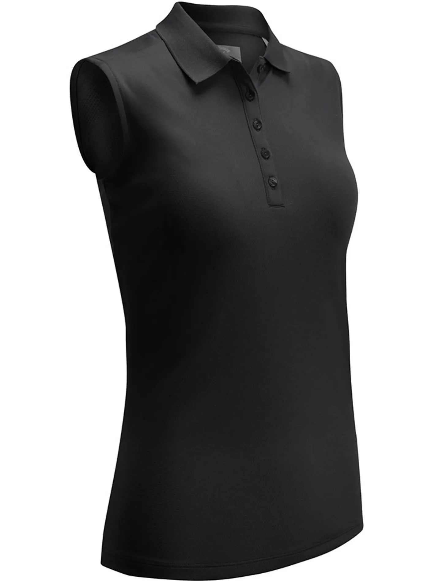Women Callaway Women's Sleeveless Knit Polo - Caviar