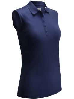 Women Callaway Women's Sleeveless Knit Polo - Peacoat