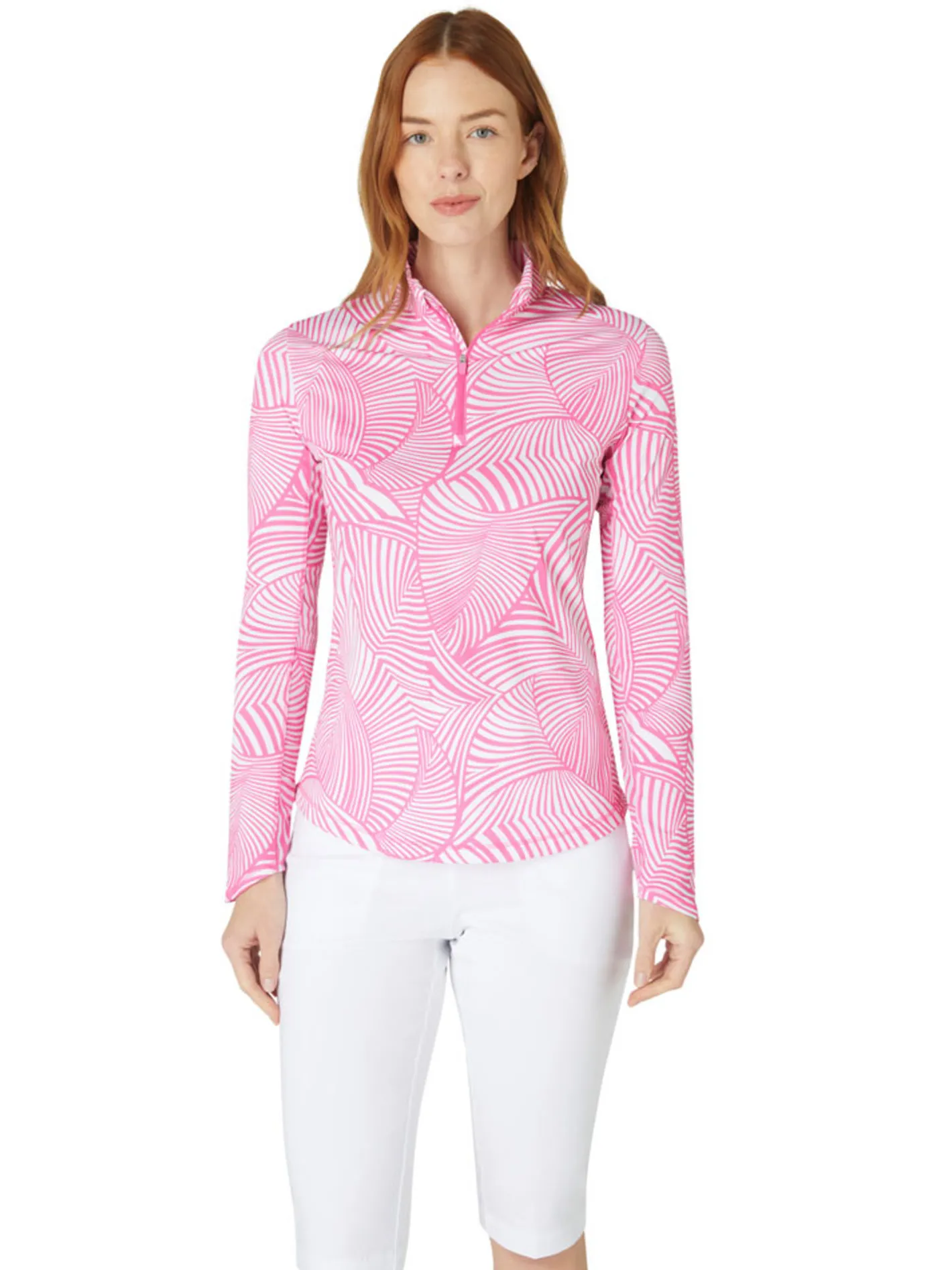 Women Callaway Women's Stencil Floral Sun Protection Top - Cheeky Pink