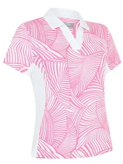 Women Callaway Women's Stencil Floral Polo - Cheeky Pink