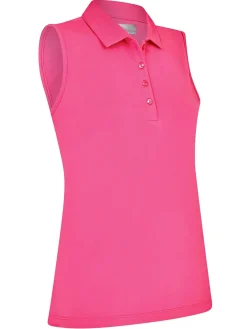 Women Callaway Women's Tournament Sleeveless Polo - Cheeky Pink