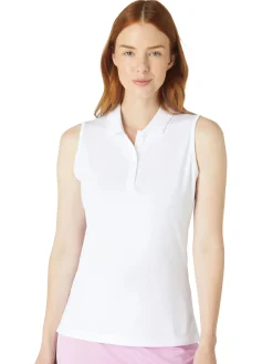 Women Callaway Women's Tournament Sleeveless Polo - Bright White