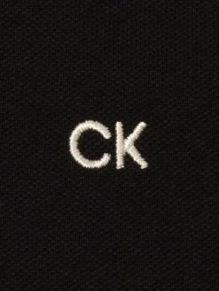 Calvin Klein Cotton Blend Quad Polo - Black