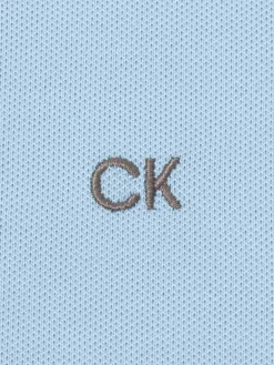 Calvin Klein Cotton Blend Quad Polo - Sky Blue