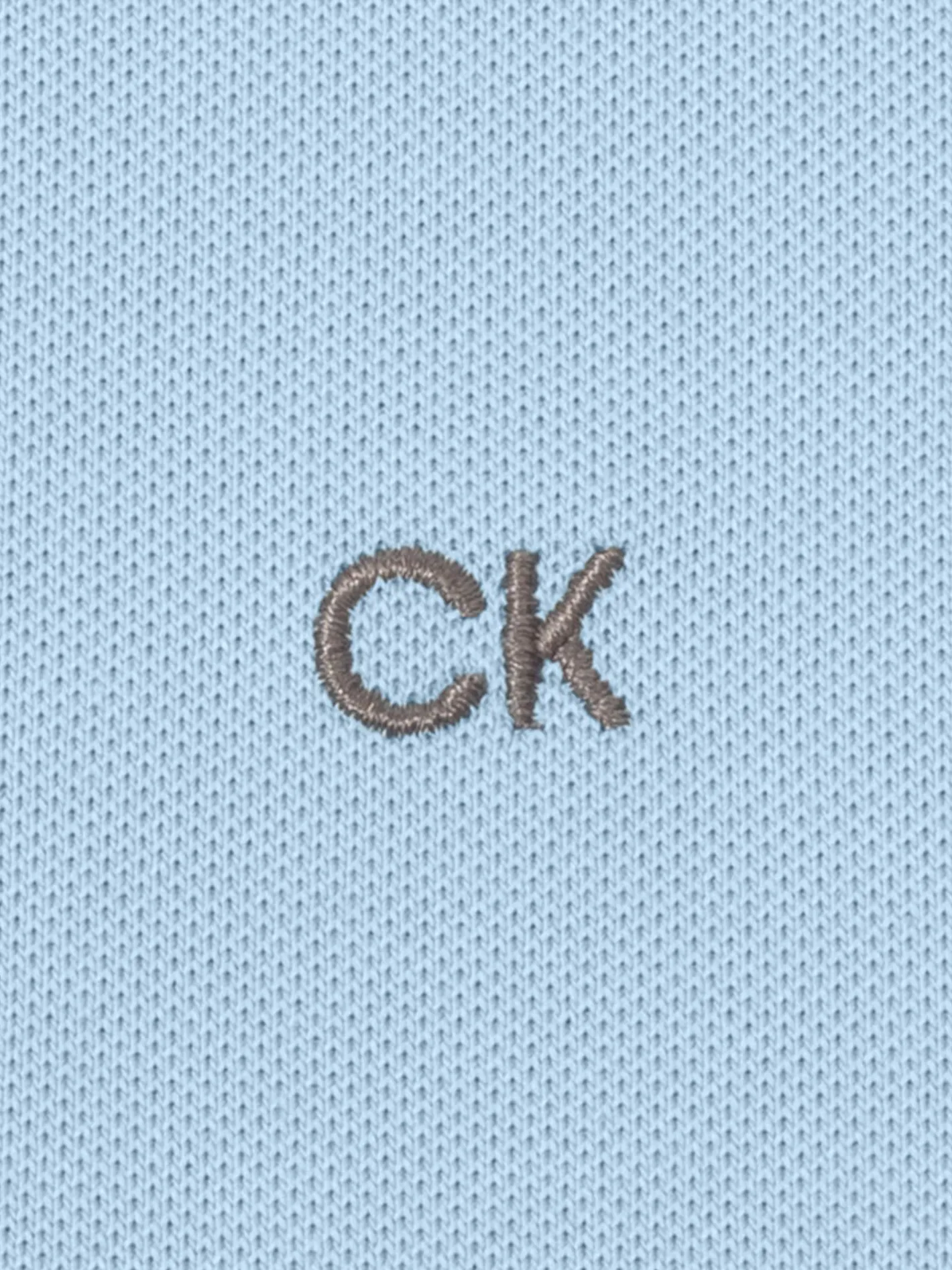 Calvin Klein Cotton Blend Quad Polo - Sky Blue