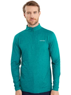 Calvin Klein Printed Newport 1/4-Zip - Sea Green