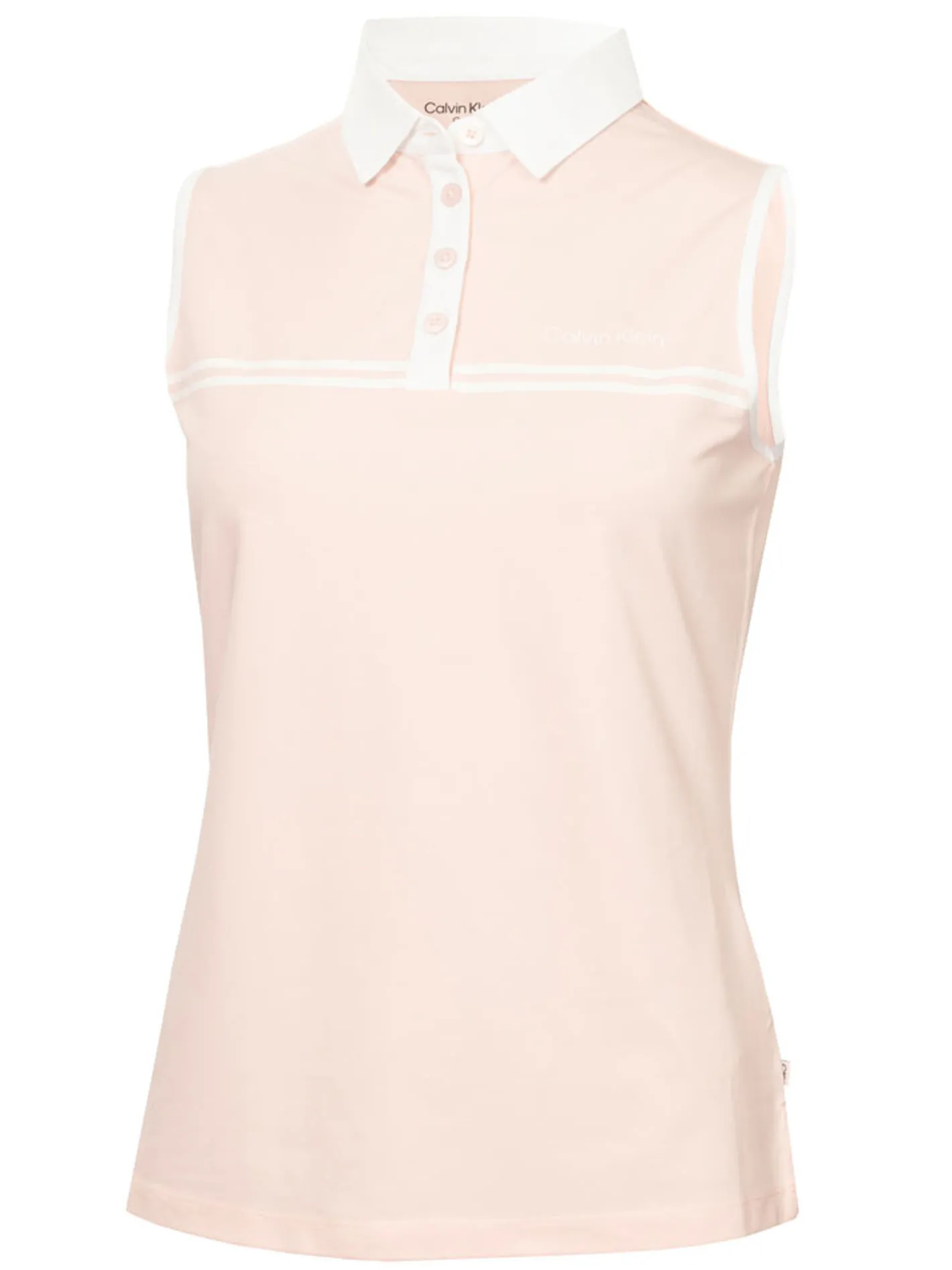 Women Calvin Klein Womens Bellevue Sleeveless Polo Shirt - Shell Pink