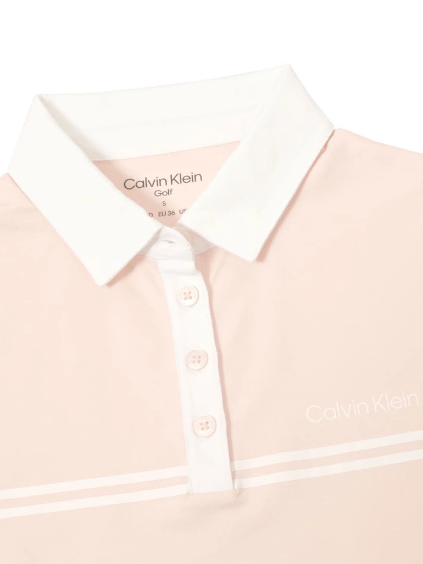 Women Calvin Klein Womens Bellevue Sleeveless Polo Shirt - Shell Pink