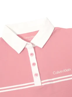 Women Calvin Klein Womens Bellevue Sleeveless Polo Shirt - Powder Pink