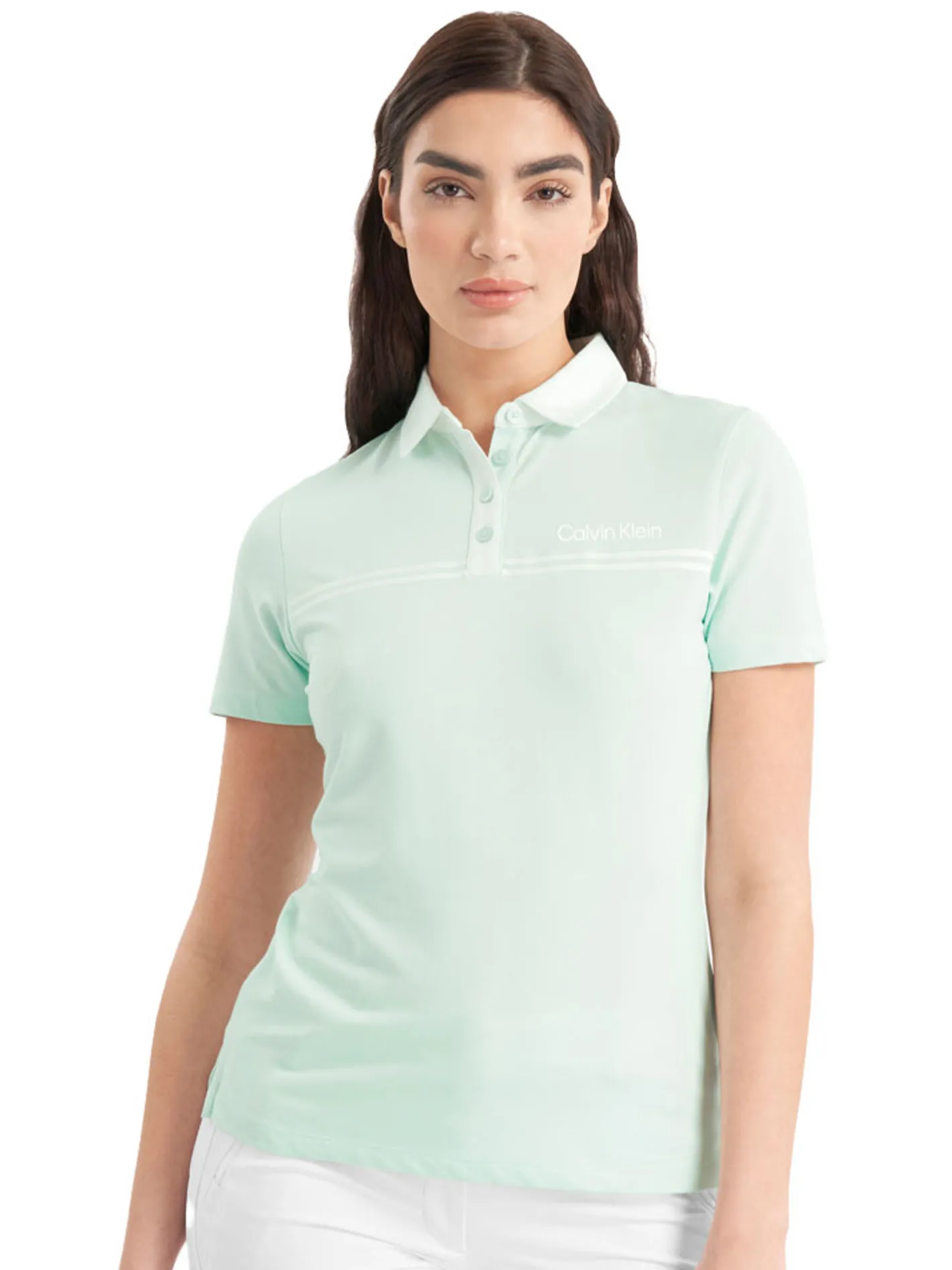 Women Calvin Klein Womens Bellevue Polo Shirt - Light Jade