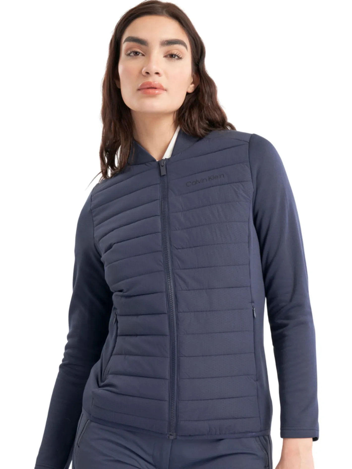 Women Calvin Klein Womens Beryline Hybrid Jacket - Navy