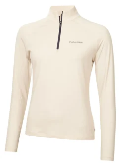 Women Calvin Klein Womens Dakota Quarter Zip Top - Tapioca