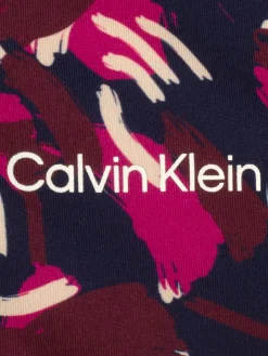 Women Calvin Klein Womens Dakota Quarter Zip Top - Brushstroke Print