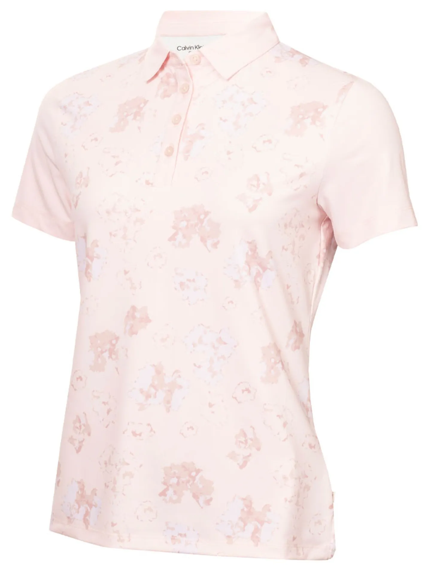 Women Calvin Klein Womens Harmony Printed Polo Shirt - Shell Pink