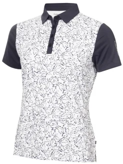 Women Calvin Klein Womens Harmony Printed Polo Shirt - White