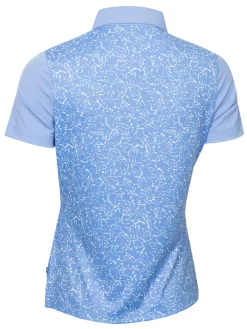 Women Calvin Klein Womens Harmony Printed Polo Shirt - Cornflower Blue